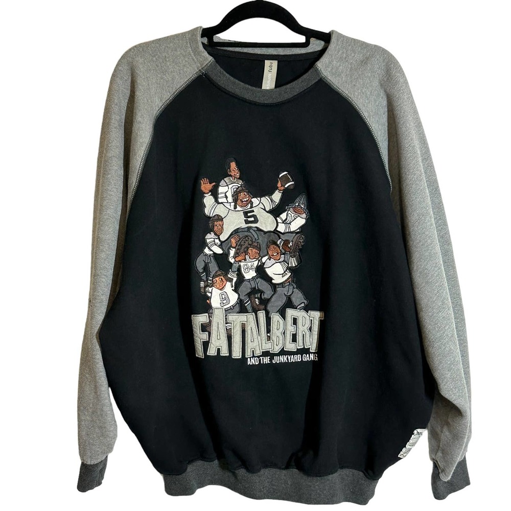 VTG Platinum Fubu Fat Albert & Junk Yard Gang Sweatshirt XL Color-Block 90's
